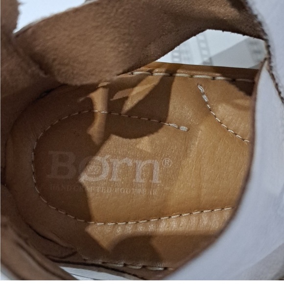 Born Iwa Woven Sandal Full Grain Leather Zipper Closure Size 8M Bone NWOT - Picture 9 of 10